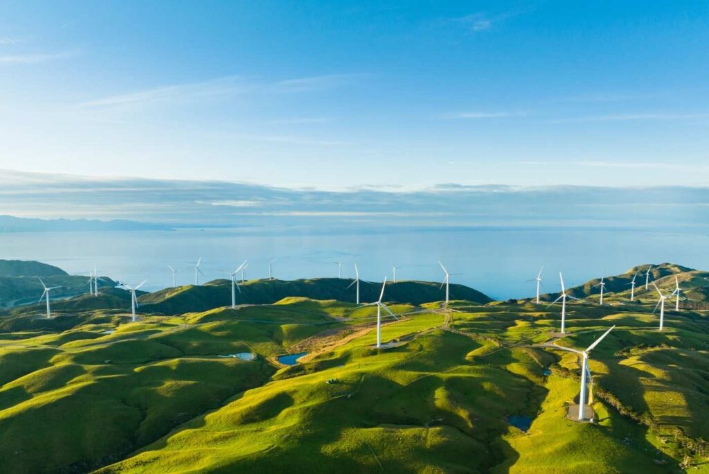Sustainable energy wind farm scenic outlook
