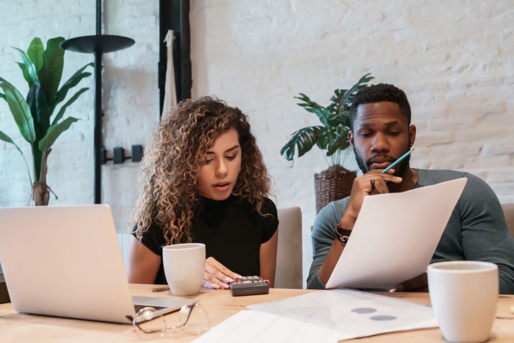Couples having a meeting together in a office